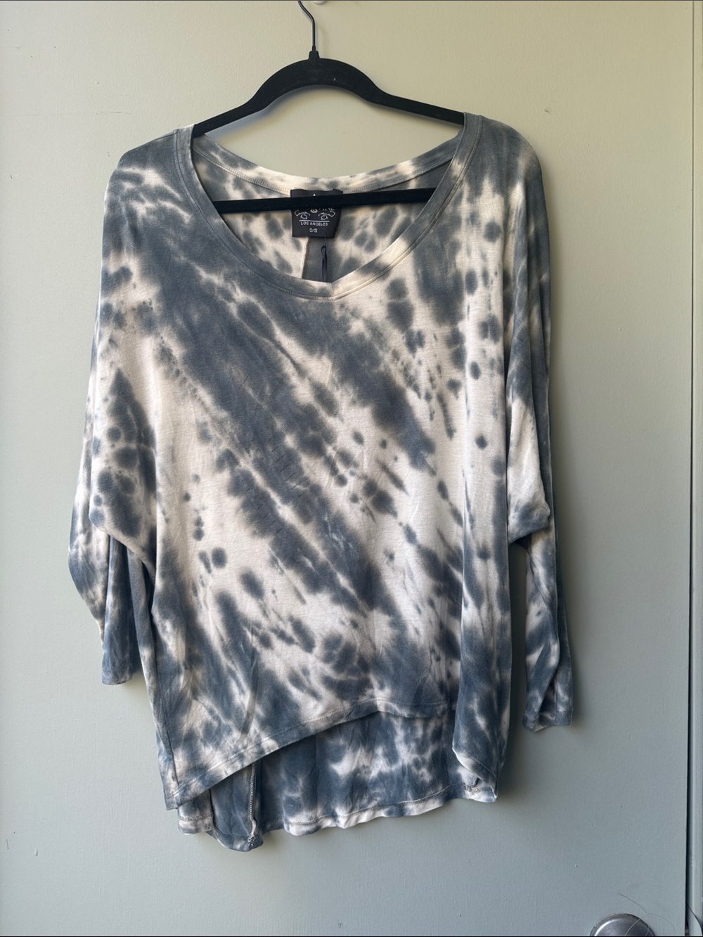 Stone Wash Tie-Dye V-Neck Women's Top